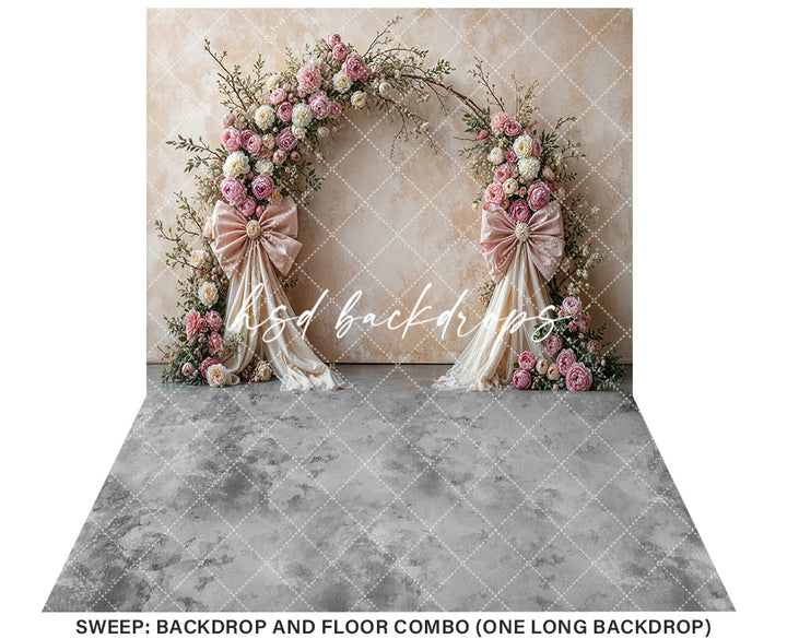 Boho Blooms & Bows - Pink & Cream - HSD Photography Backdrops