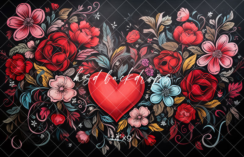 Heart of Flowers - HSD Photography Backdrops