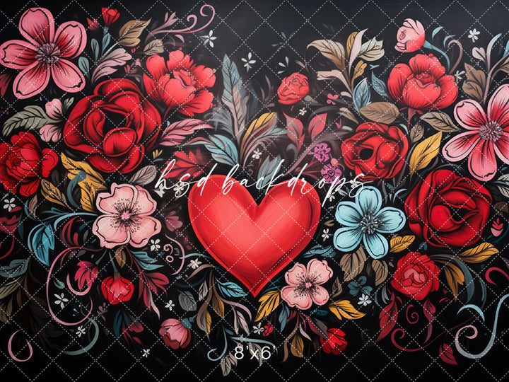 Heart of Flowers - HSD Photography Backdrops
