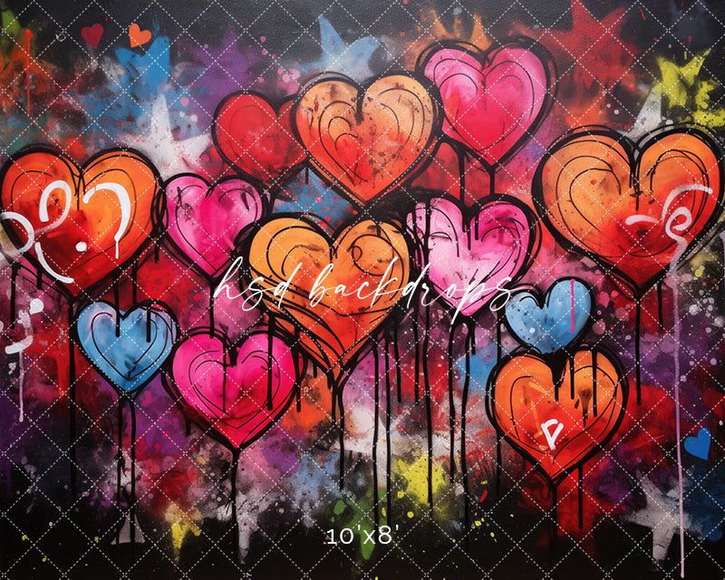 Graffiti Hearts - HSD Photography Backdrops