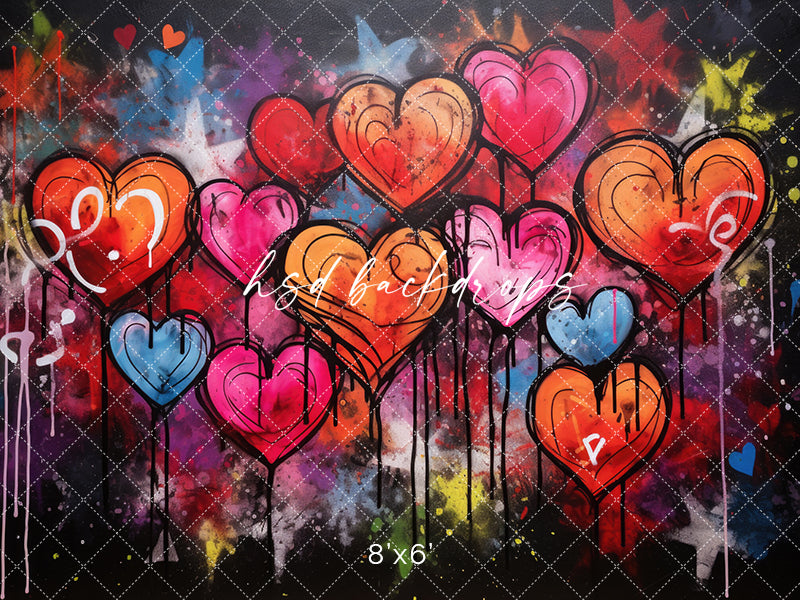 Graffiti Hearts - HSD Photography Backdrops