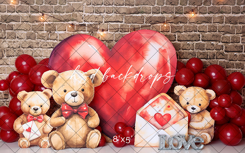 Beary Special Valentine - HSD Photography Backdrops 