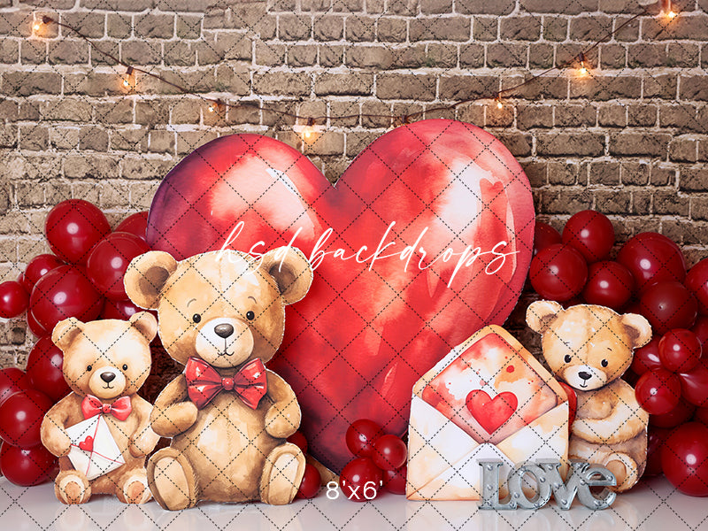 Beary Special Valentine - HSD Photography Backdrops 