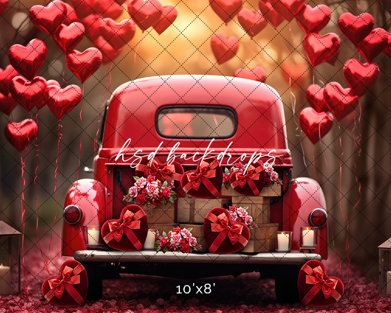 Vintage Valentine's Truck - HSD Photography Backdrops