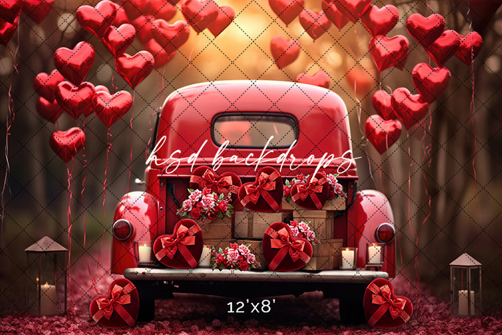 Vintage Valentine's Truck - HSD Photography Backdrops