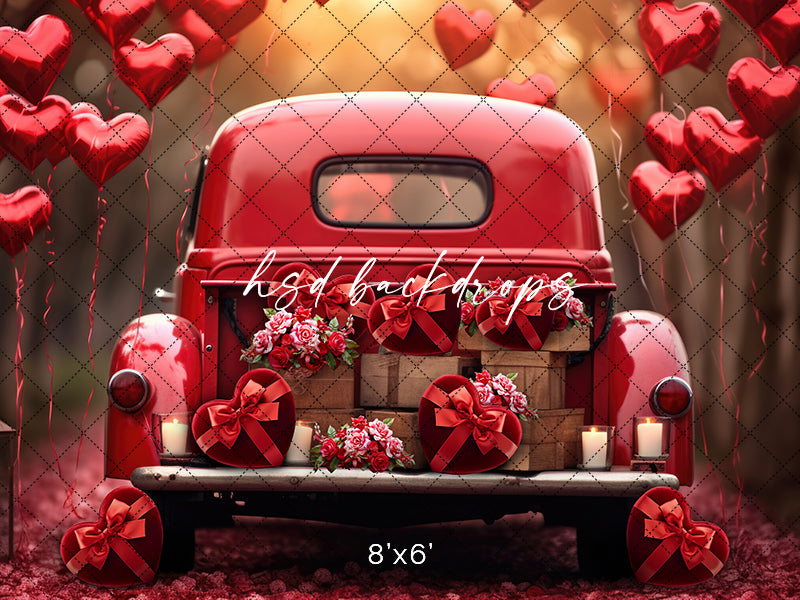 Vintage Valentine's Truck - HSD Photography Backdrops