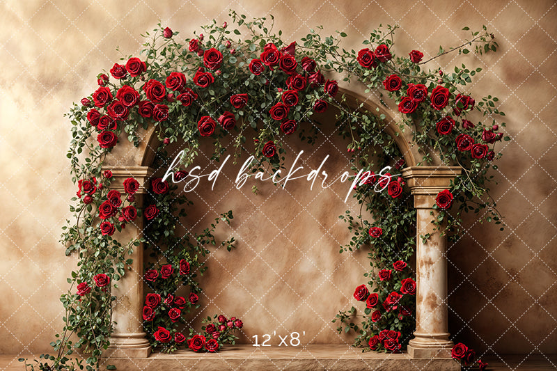 Romantic Roses Arch (sweep options) - HSD Photography Backdrops