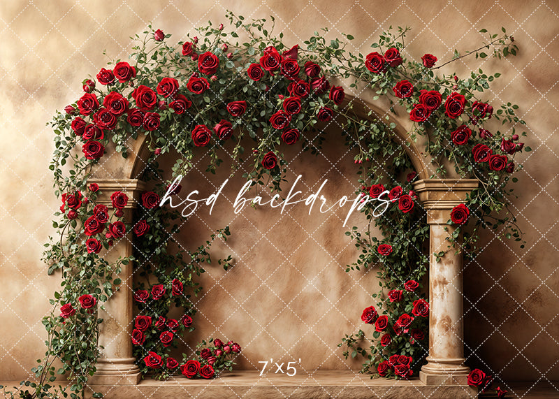 Romantic Roses Arch (sweep options) - HSD Photography Backdrops