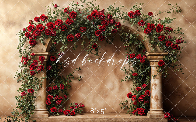 Romantic Roses Arch (sweep options) - HSD Photography Backdrops