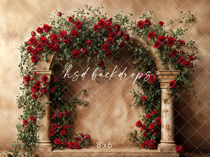 Romantic Roses Arch (sweep options) - HSD Photography Backdrops