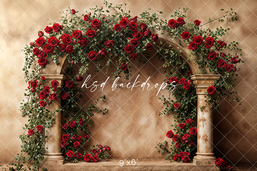 Romantic Roses Arch (sweep options) - HSD Photography Backdrops
