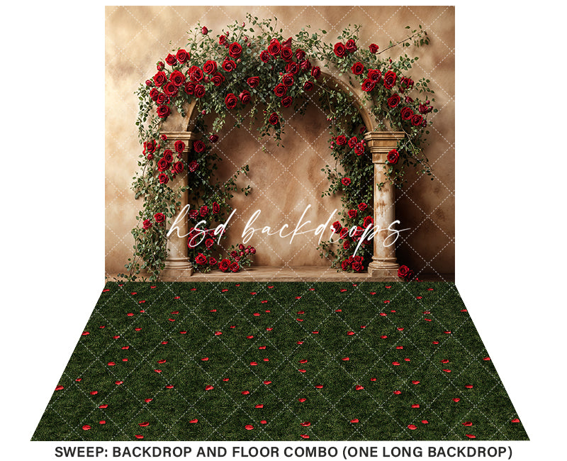 Romantic Roses Arch (sweep options) - HSD Photography Backdrops