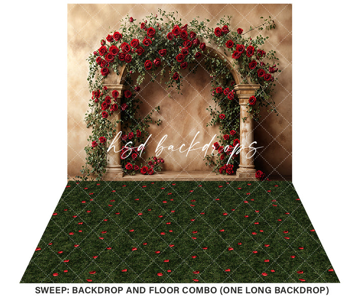Romantic Roses Arch (sweep options) - HSD Photography Backdrops