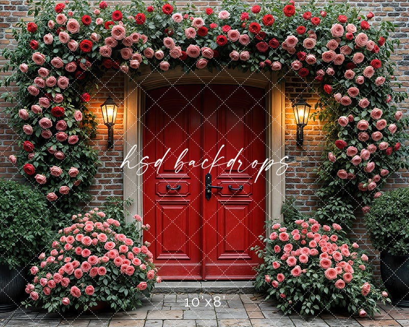 Red Valentine's Day Door  (sweep options) - HSD Photography Backdrops