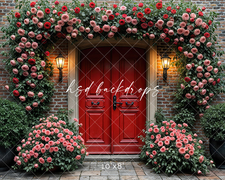 Red Valentine's Day Door  (sweep options) - HSD Photography Backdrops