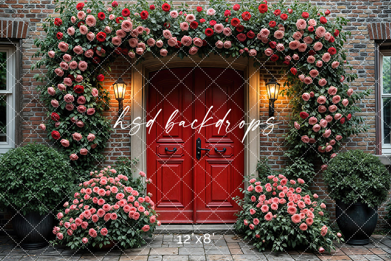 Red Valentine's Day Door  (sweep options) - HSD Photography Backdrops