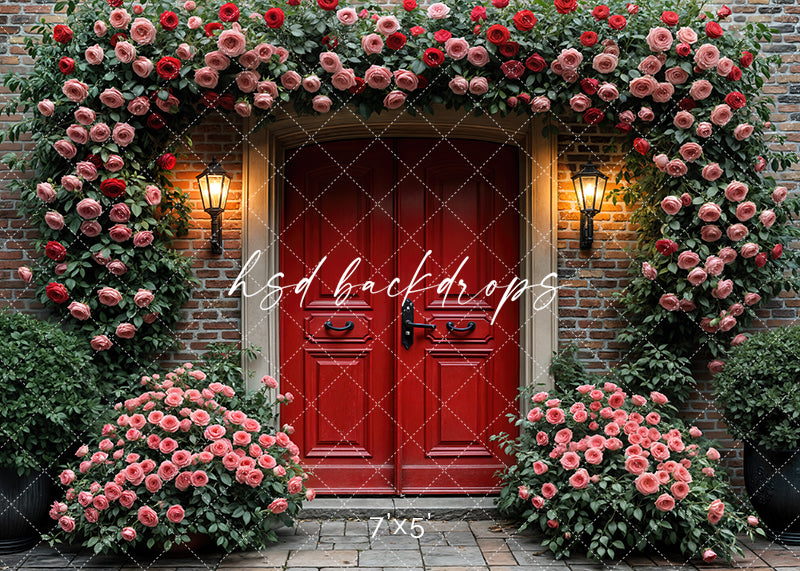 Red Valentine's Day Door  (sweep options) - HSD Photography Backdrops