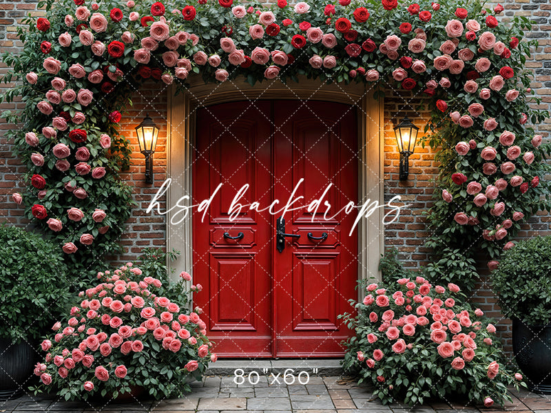 Red Valentine's Day Door  (sweep options) - HSD Photography Backdrops