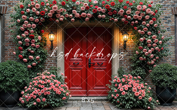 Red Valentine's Day Door  (sweep options) - HSD Photography Backdrops