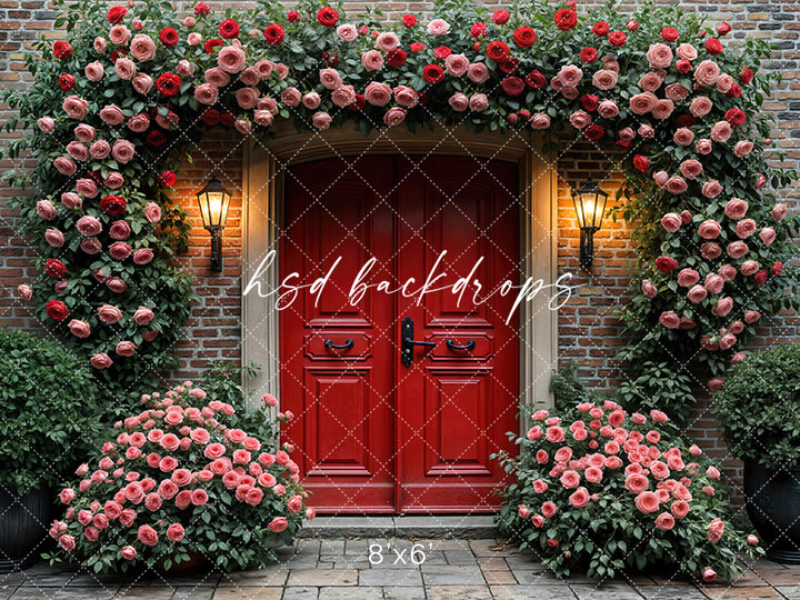 Red Valentine's Day Door  (sweep options) - HSD Photography Backdrops