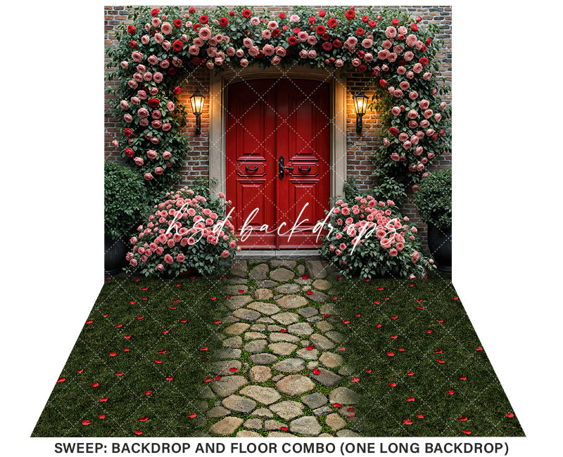 Red Valentine's Day Door  (sweep options) - HSD Photography Backdrops