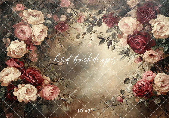 Vintage Valentine Roses  (sweep options) - HSD Photography Backdrops