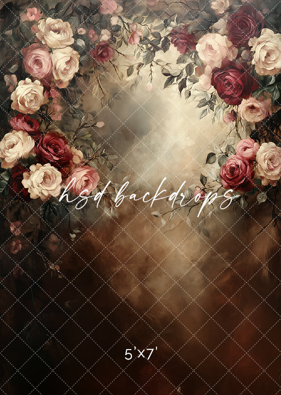 Vintage Valentine Roses  (sweep options) - HSD Photography Backdrops