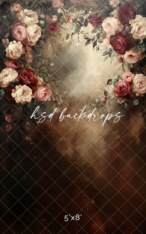 Vintage Valentine Roses  (sweep options) - HSD Photography Backdrops