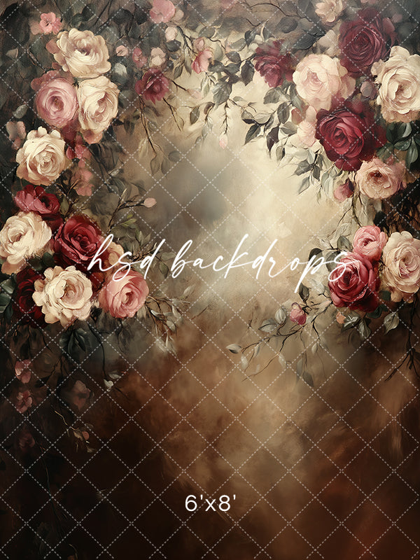 Vintage Valentine Roses  (sweep options) - HSD Photography Backdrops