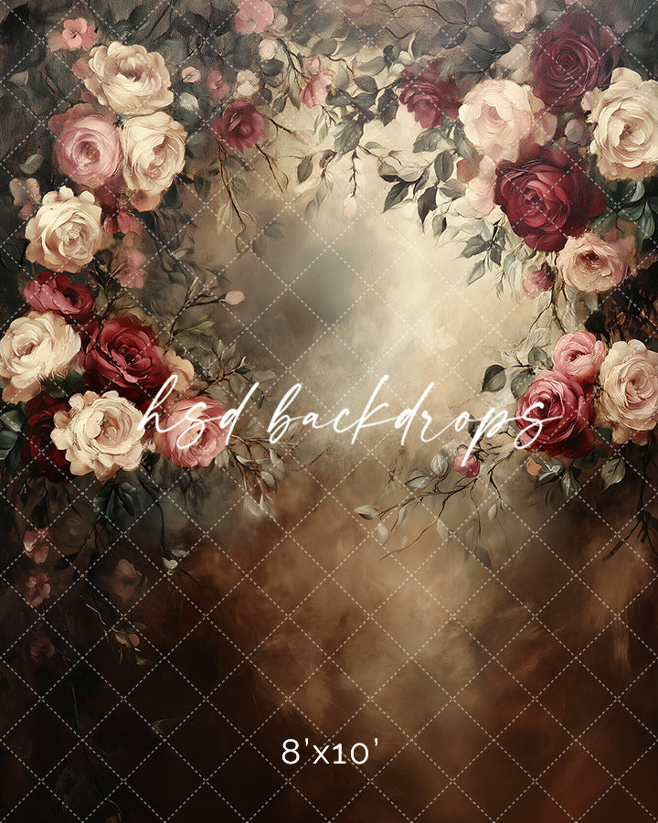 Vintage Valentine Roses  (sweep options) - HSD Photography Backdrops