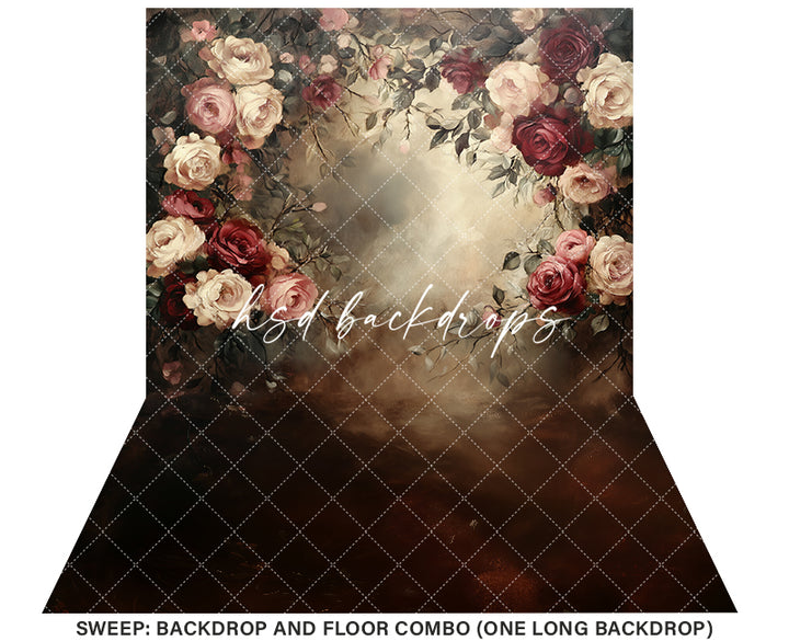 Vintage Valentine Roses  (sweep options) - HSD Photography Backdrops