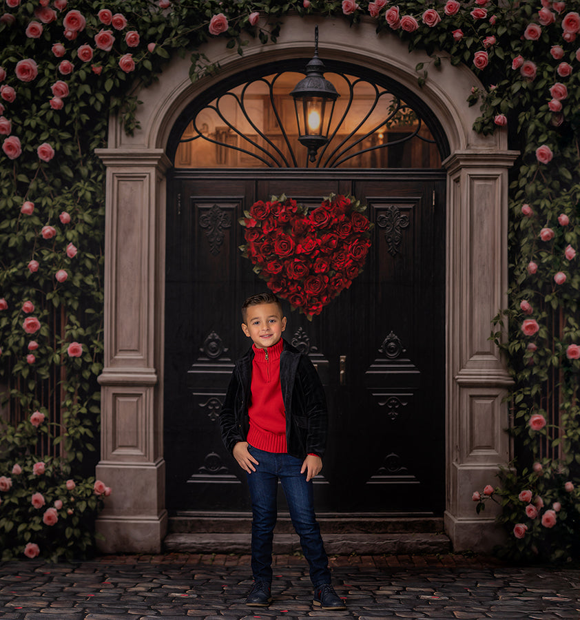 Arched Valentine's Day Door (sweep options) - HSD Photography Backdrops