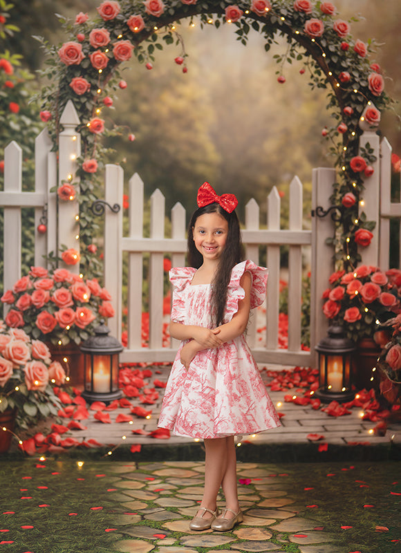 Pink Roses Arch (sweep options) - HSD Photography Backdrops