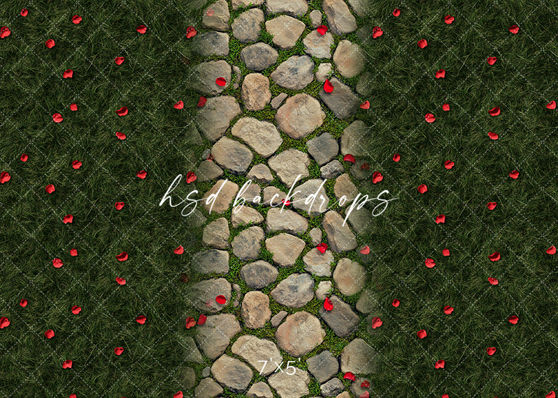 Scattered Rose Petals Pathway - HSD Photography Backdrops