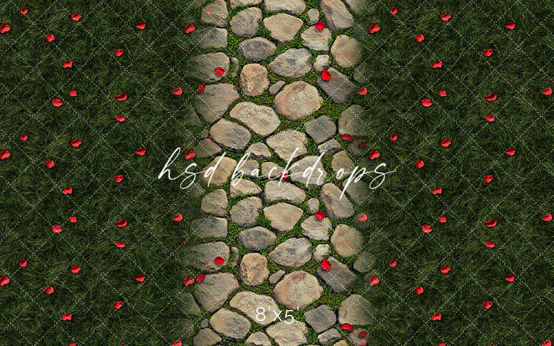 Scattered Rose Petals Pathway - HSD Photography Backdrops