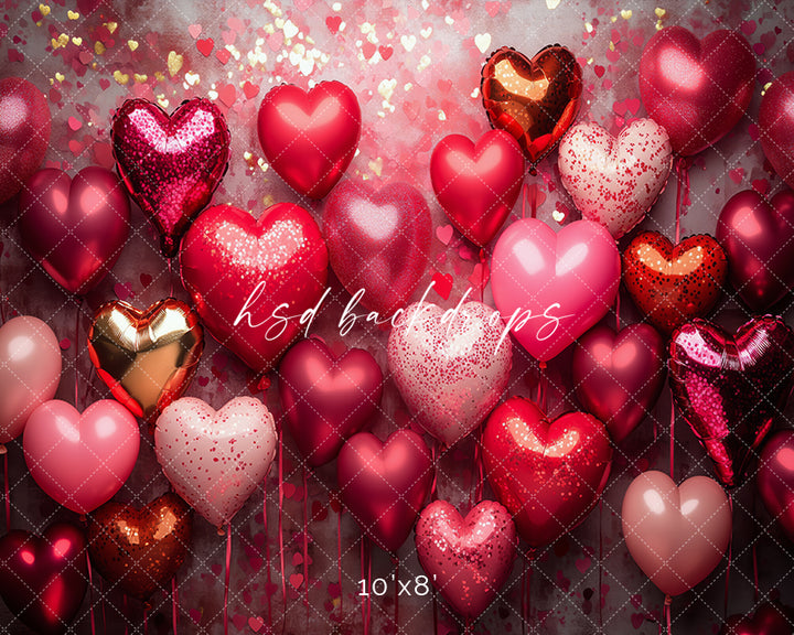 Heart Balloons Photo Booth - HSD Photography Backdrops