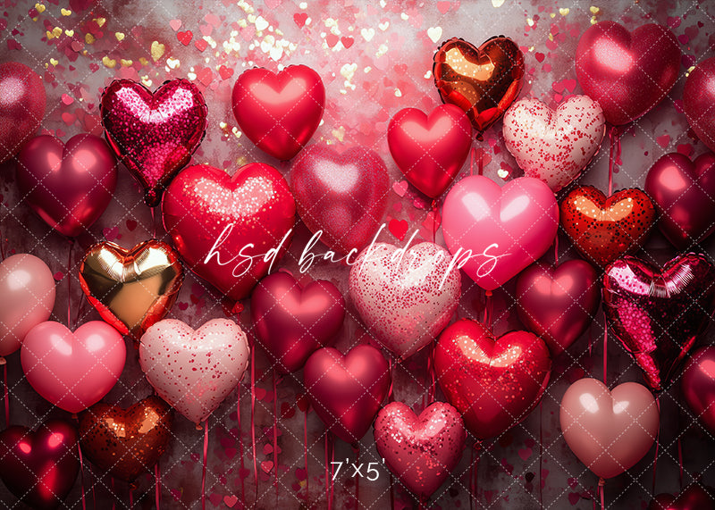 Heart Balloons Photo Booth - HSD Photography Backdrops
