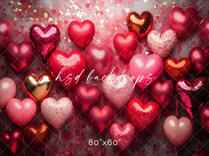 Heart Balloons Photo Booth - HSD Photography Backdrops