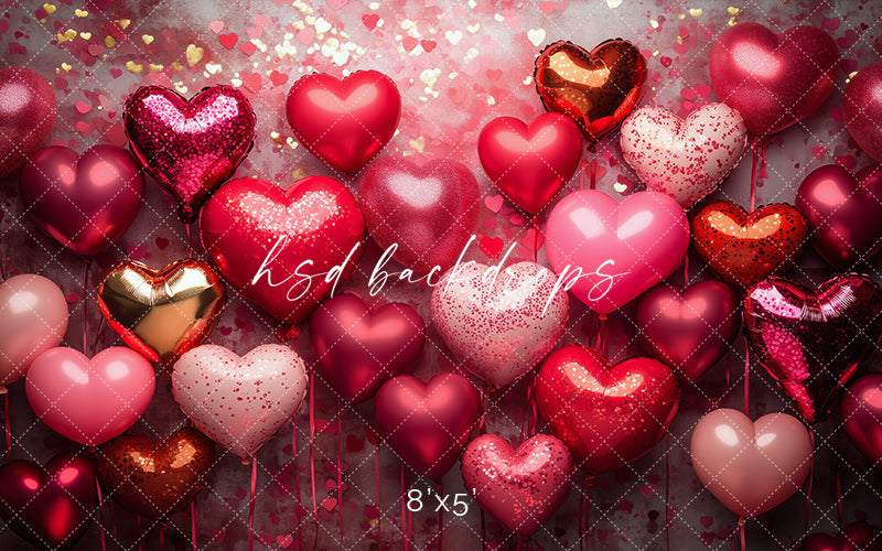 Heart Balloons Photo Booth - HSD Photography Backdrops