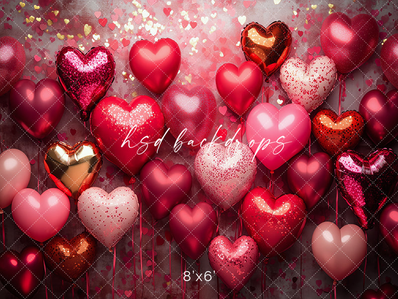 Heart Balloons Photo Booth - HSD Photography Backdrops
