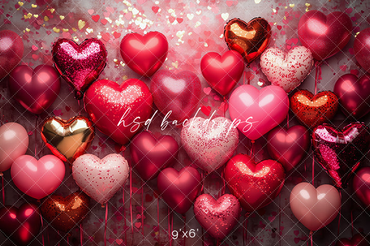 Heart Balloons Photo Booth - HSD Photography Backdrops