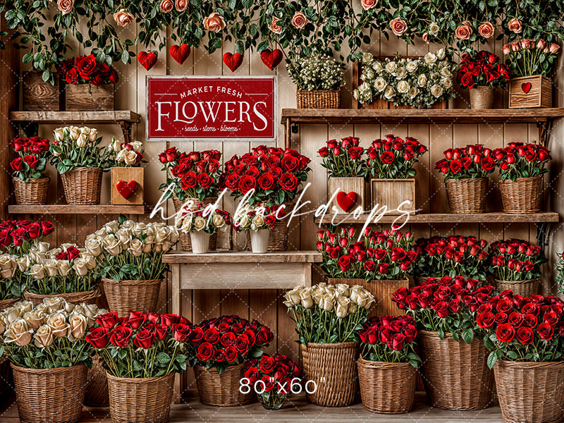 Valentines Day Flower Shop Wall (sweep options) - HSD Photography Backdrops