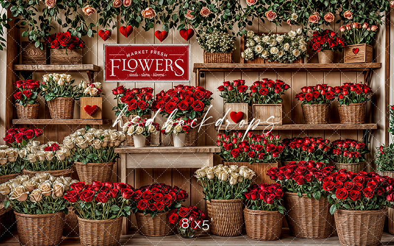 Valentines Day Flower Shop Wall (sweep options) - HSD Photography Backdrops
