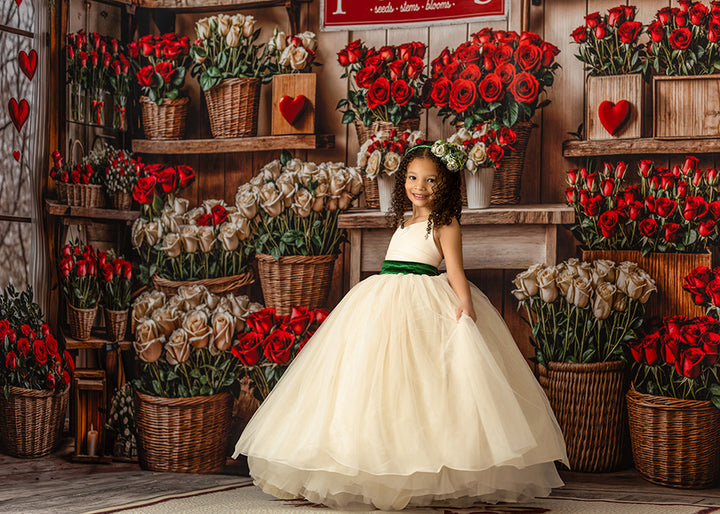 Valentines Day Flower Shop Wall (sweep options) - HSD Photography Backdrops