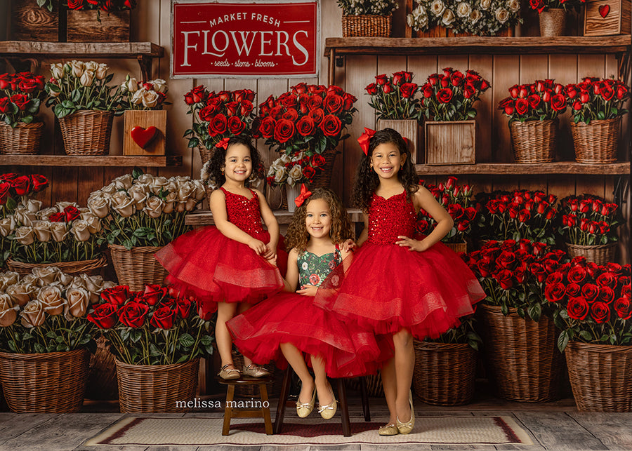 Valentines Day Flower Shop Wall (sweep options) - HSD Photography Backdrops