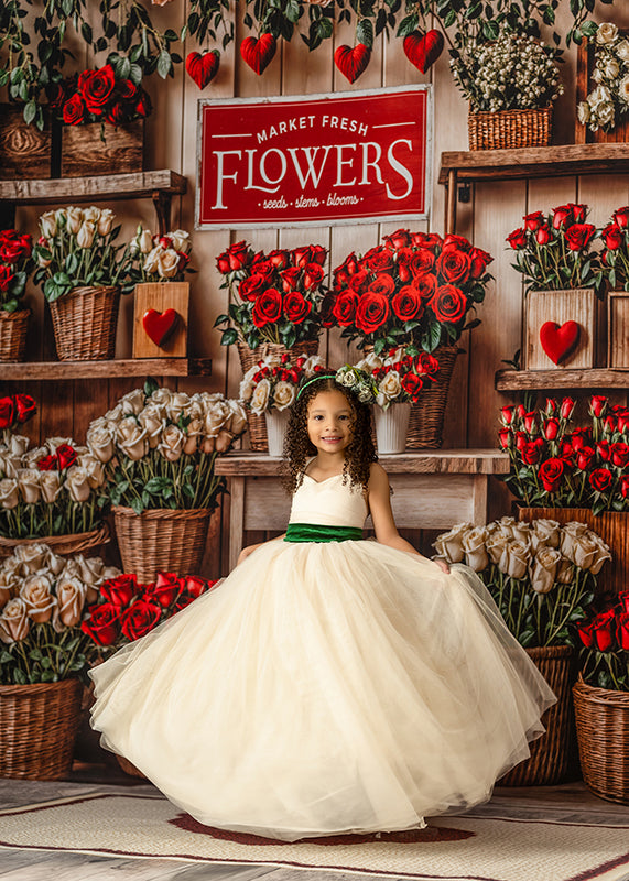 Valentines Day Flower Shop Wall (sweep options) - HSD Photography Backdrops