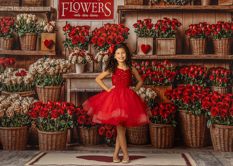 Valentines Day Flower Shop Wall (sweep options) - HSD Photography Backdrops