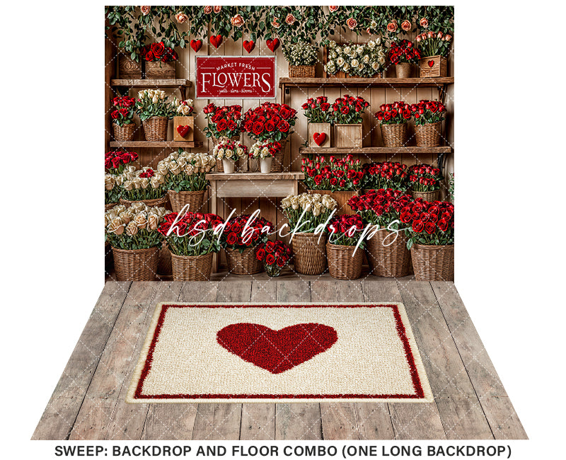 Valentines Day Flower Shop Wall (sweep options) - HSD Photography Backdrops