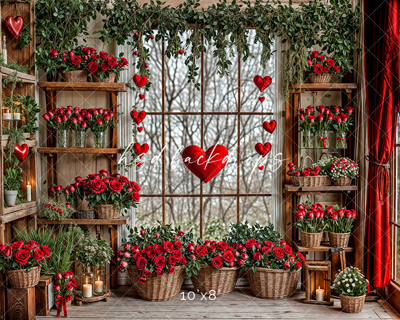 Valentines Day Flower Shop Window (sweep options) - HSD Photography Backdrops