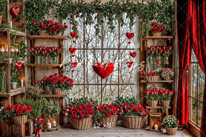 Valentines Day Flower Shop Window (sweep options) - HSD Photography Backdrops